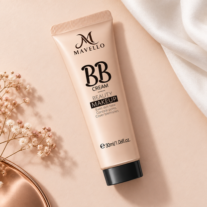 Mavello BB Cream flat-lay packaging concept